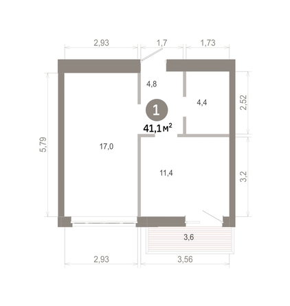
  Продается 1-комн. квартира 41.07 м², в  Квартал Молодость, дом 1. Фото 1.