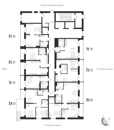 
  Продается студия 44 м², в ЖК Нормандия-Неман, дом 3. Фото 1.