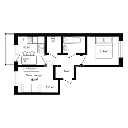 
  Продается 2-комн. квартира 48 м², в ЖК Дунаевский, дом 4. Фото 27.