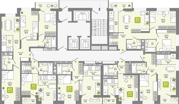 
  Продается 4-комн. квартира 79.8 м², в ЖК Счастливый квартал, дом 2. Фото 1.