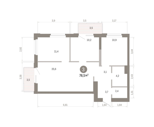 
  Продается 3-комн. квартира 78.45 м², в ЖК Город на озере. Фото 1.