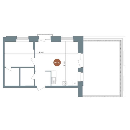 
  Продается 2-комн. квартира 55.6 м², в  19/56 Кварталы Телецентра, 2. Фото 1.