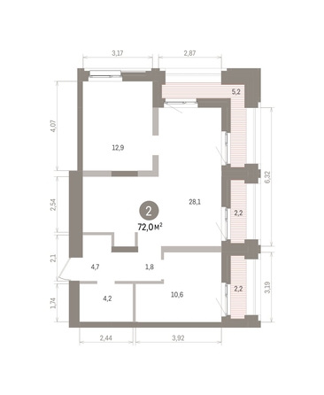 
  Продается 2-комн. квартира 72.03 м², в ЖК Европейский берег, дом 32. Фото 1.