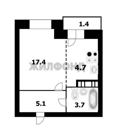 
  Продается студия 31 м², в ЖК Новые Матрешки, дом 2 . Фото 17.