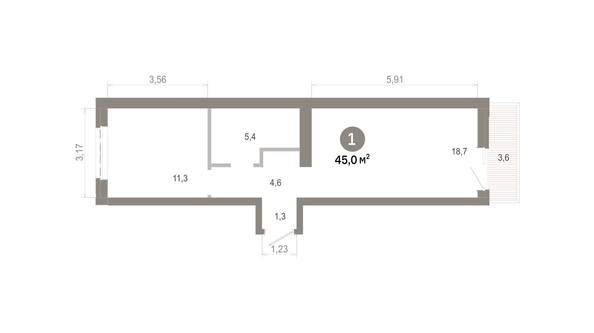 
  Продается 1-комн. квартира 44.98 м², в  Квартал Молодость, дом 1. Фото 2.
