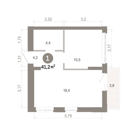 
  Продается 1-комн. квартира 41.17 м², в  Квартал Молодость, дом 1. Фото 1.