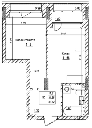 
  Продается 1-комн. квартира 31.6 м², в ЖК Комсомольский проспект, дом 2. Фото 1.