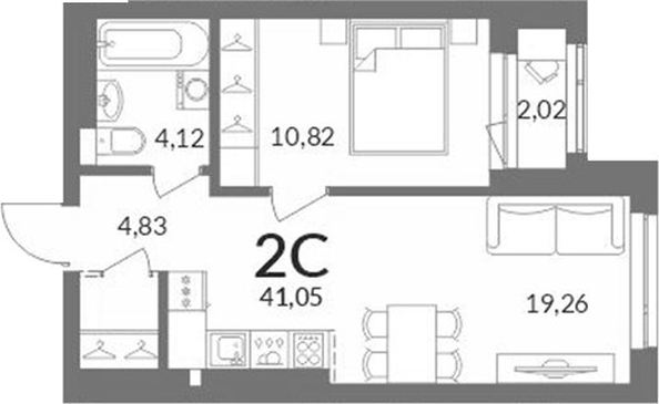 
  Продается 2-комн. квартира 39.2 м², в ЖК Горская Лагуна. Фото 1.