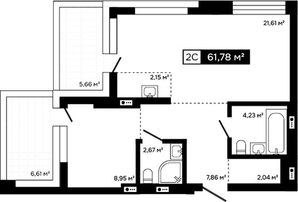 
  Продается 2-комн. квартира 49.51 м², в ЖК Платина. Фото 1.