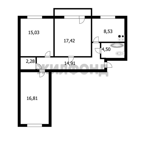
  Продается 3-комн. квартира 80.1 м². Фото 26.