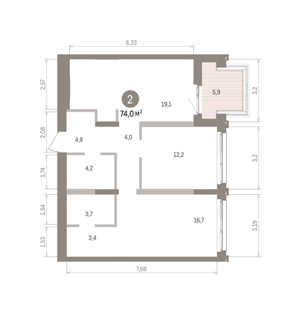 
  Продается 2-комн. квартира 73.97 м², в ЖК Европейский берег, дом 32. Фото 1.
