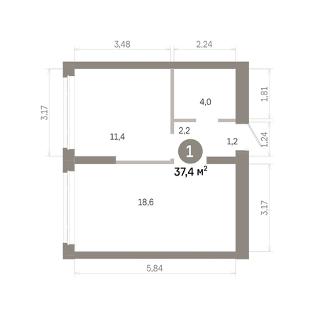 
  Продается 1-комн. квартира 37.35 м², в  Квартал Молодость, дом 1. Фото 2.