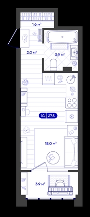 
  Продается студия 27.53 м², в ЖК Баланс, 4 очередь. Фото 1.
