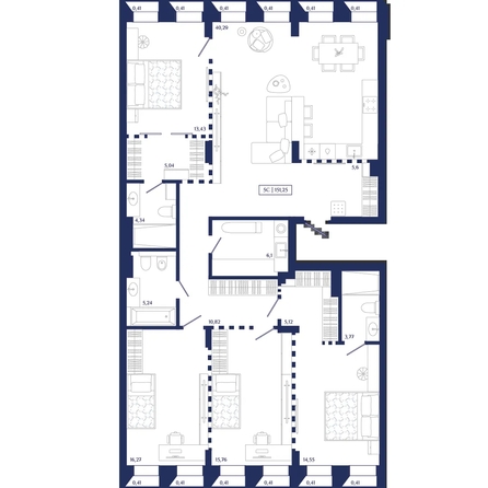 
  Продается 1-комн. квартира 46.95 м², в ЖК Юнити Центр. Фото 1.