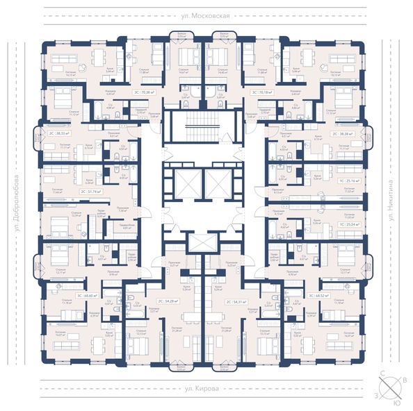 
  Продается 1-комн. квартира 54.31 м², в ЖК Виларт, дом 2. Фото 2.