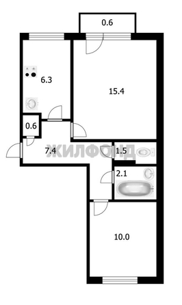 
  Продается 2-комн. квартира 43.3 м². Фото 12.