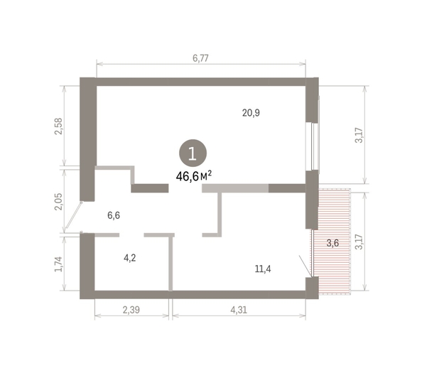 
  Продается 1-комн. квартира 46.57 м², в ЖК Европейский берег, дом 46. Фото 1.