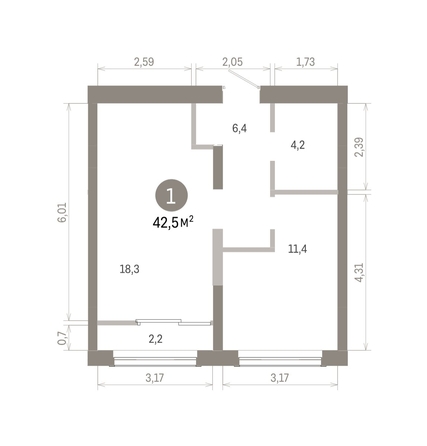 
  Продается 1-комн. квартира 42.46 м², в ЖК Европейский берег, дом 46. Фото 1.
