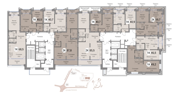 
  Продается 3-комн. квартира 85.5 м², в ЖК Тайм Сквер. Фото 19.