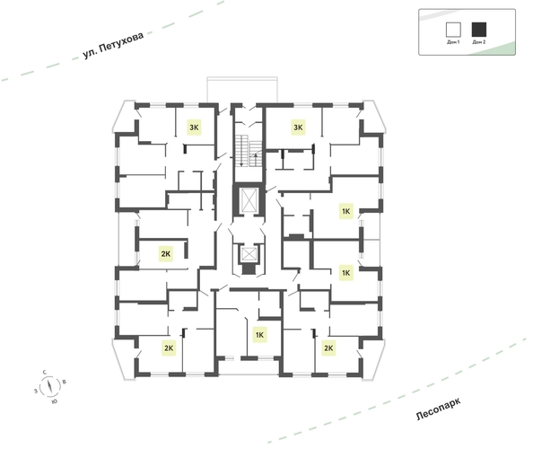 
  Продается 2-комн. квартира 66.4 м², в ЖК На Петухова, дом 1. Фото 2.