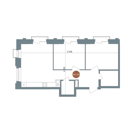 
  Продается 2-комн. квартира 60.3 м², в  1956 Кварталы Телецентра, 2. Фото 1.