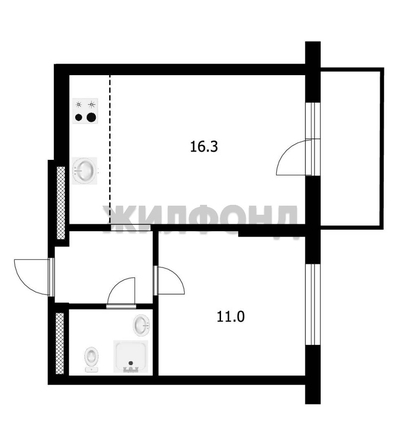 
  Продается 1-комн. квартира 32.8 м², в ЖК Пшеница, дом 4. Фото 19.