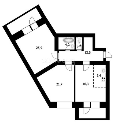 
   Продам 3-комнатную, 87.5 м², 2-й (4 мкр.) кв-л, 230

. Фото 14.