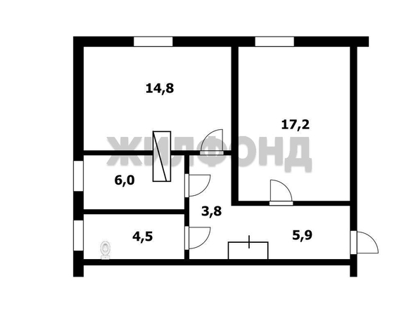 
   Продам 2-комнатную, 53 м², Железнодорожная ул, 8

. Фото 9.