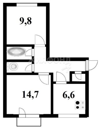 
   Продам 2-комнатную, 42.3 м², 25 лет Октября ул, 18

. Фото 11.