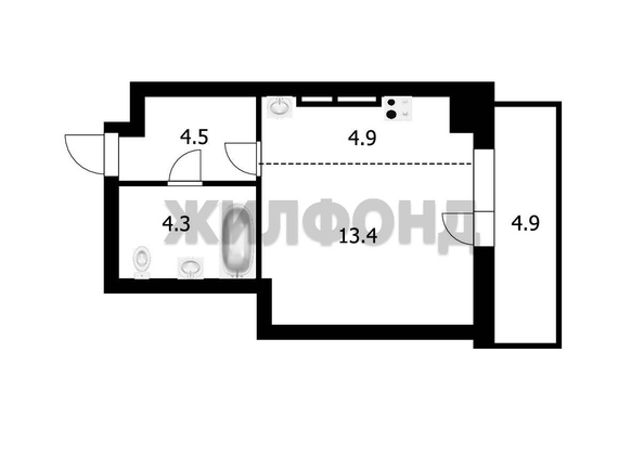
  Продается студия, 29 м², ЖК Расцветай на Зорге, дом 1 
. Фото 6.