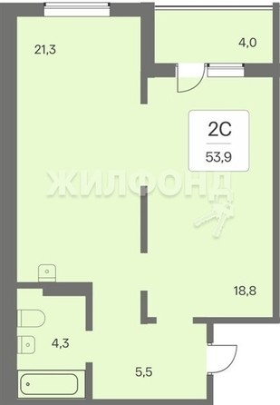 
   Продам 1-комнатную, 53.9 м², Эко-квартал на Кедровой, дом 3 сек 1

. Фото 1.