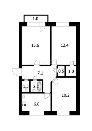 
   Продам 3-комнатную, 57.1 м², Октябрьская ул, 9

. Фото 4.