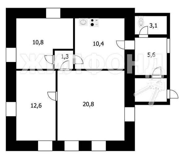 
   Продам дом, 60 м², Новосибирск

. Фото 7.