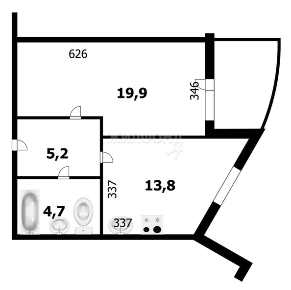 
   Продам 1-комнатную, 42.3 м², Фрунзе ул, 230

. Фото 13.