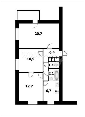 
   Продам 3-комнатную, 61.3 м², Зорге ул, 121

. Фото 22.