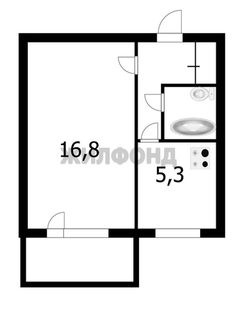 
   Продам 1-комнатную, 29.6 м², Связистов ул, 139

. Фото 10.