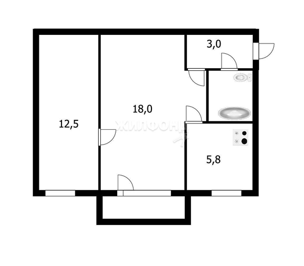 
   Продам 2-комнатную, 42.3 м², Республиканская ул, 7а

. Фото 16.