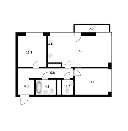 
   Продам 3-комнатную, 61.9 м², Аэропорт ул, 88

. Фото 1.