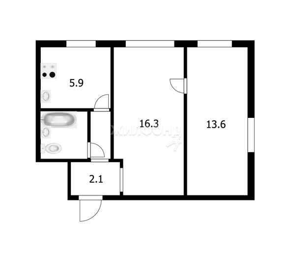 
   Продам 2-комнатную, 42.8 м², Путевая ул, 9

. Фото 1.