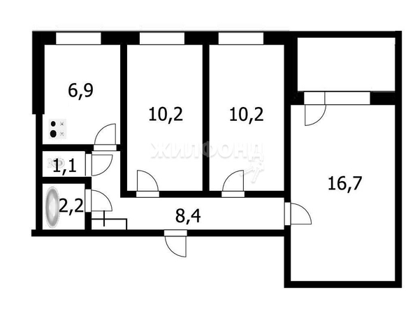 
   Продам 3-комнатную, 56 м², Связистов ул, 125

. Фото 27.