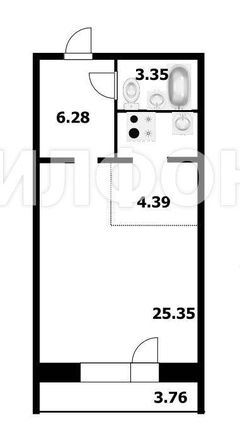 
   Продам студию, 38 м², Виктора Шевелева ул, 28

. Фото 11.