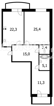 
   Продам 2-комнатную, 84.5 м², Карла Маркса пр-кт, 24А

. Фото 14.