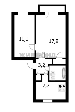 
   Продам 2-комнатную, 44.6 м², Политотдельская ул, 137

. Фото 10.