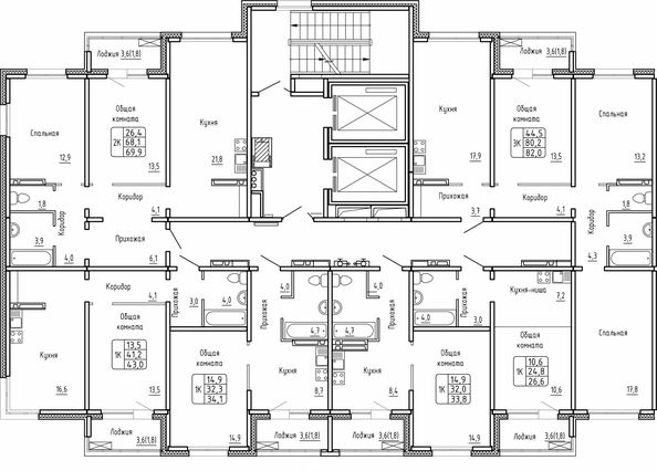 
   Продам 2-комнатную, 63.5 м², Самоцветы, Бирюза дом 2

. Фото 2.