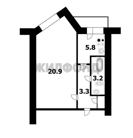 
   Продам 1-комнатную, 33.8 м², Олеко Дундича ул, 25

. Фото 5.