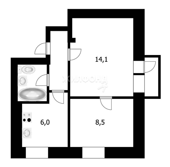 
   Продам 2-комнатную, 34.2 м², Челюскинцев ул, 4

. Фото 20.