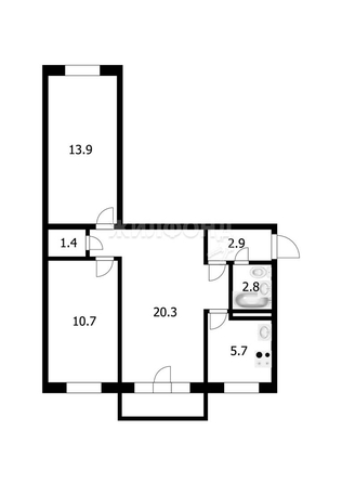 
   Продам 3-комнатную, 57.7 м², Вертковская ул, 12

. Фото 31.