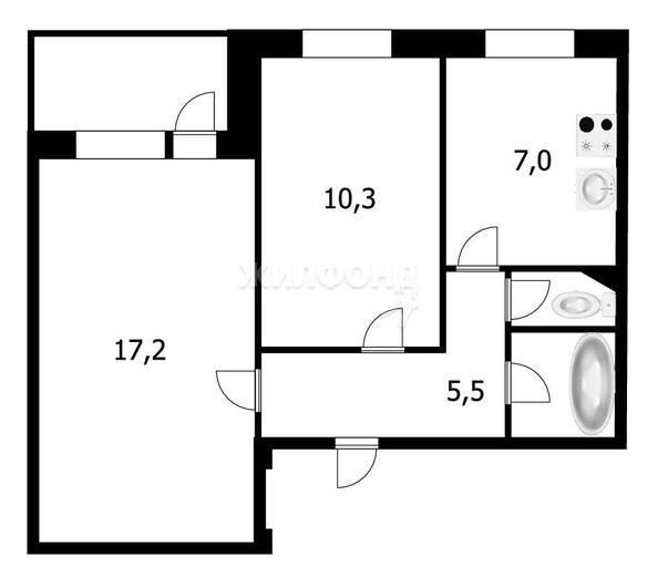 
   Продам 2-комнатную, 43.5 м², Полтавская ул, 43

. Фото 20.