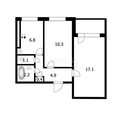 
   Продам 2-комнатную, 42.8 м², 9-й Гвардейской Дивизии ул, 17

. Фото 2.