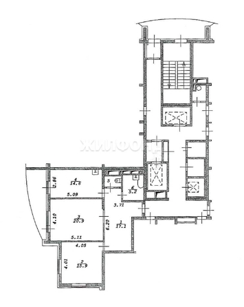 
   Продам 2-комнатную, 75.6 м², Залесского ул, 2/2

. Фото 13.